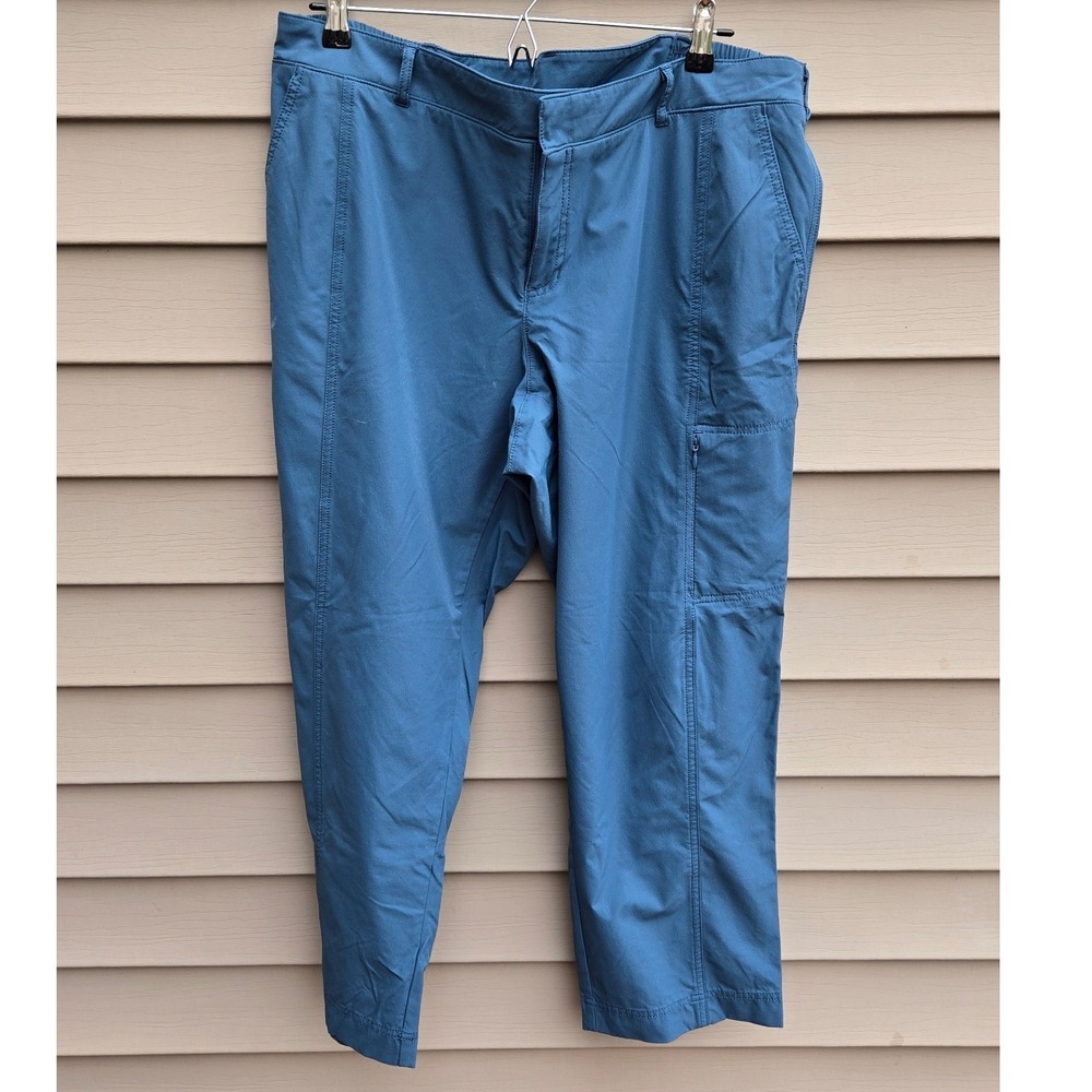 Kirkland Signature Blue Ladies Travel Pant Size 16 Stretch Hiking Cargo Ankle